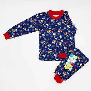 NWT Sara's Prints Toddler Boys Superheroes Print Loose Fit Pajama Set Size 2